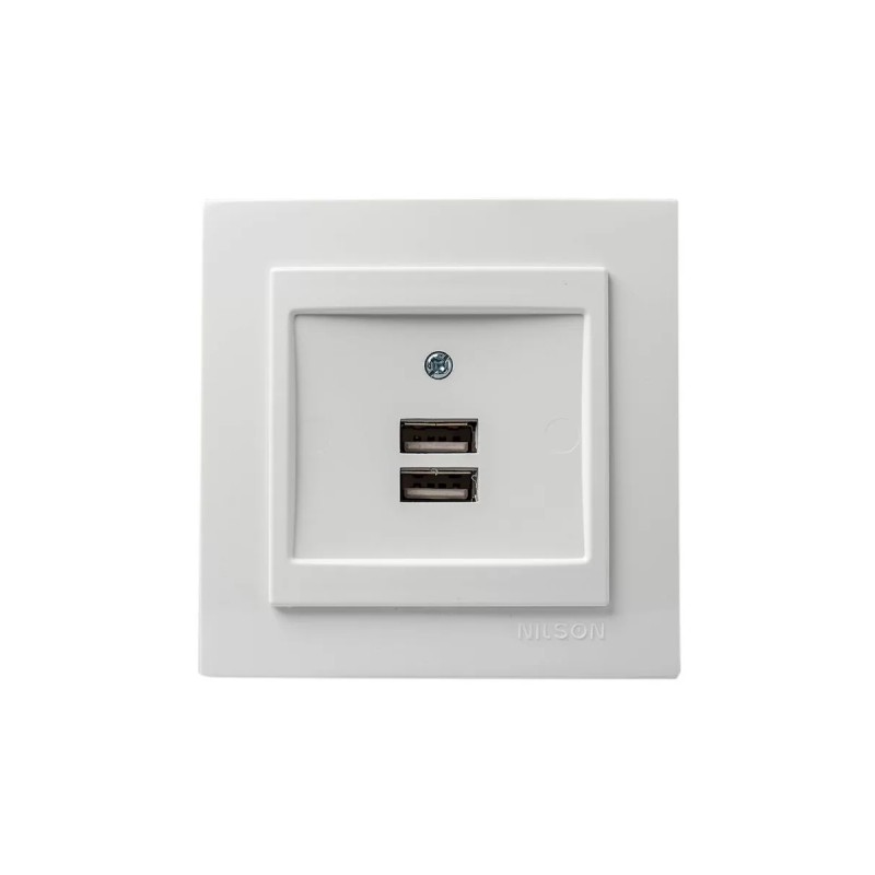 GEYER ΧΩΝΕΥΤΗ ΠΡΙΖΑ ΡΕΥΜΑΤΟΣ ΜE 2 Θύρες USB NILSON ΛΕΥΚΗ 24111081 GEYER ΧΩΝΕΥΤΗ ΠΡΙΖΑ ΡΕΥΜΑΤΟΣ ΜE 2 Θύρες USB NILSON ΛΕΥΚΗ 24111081